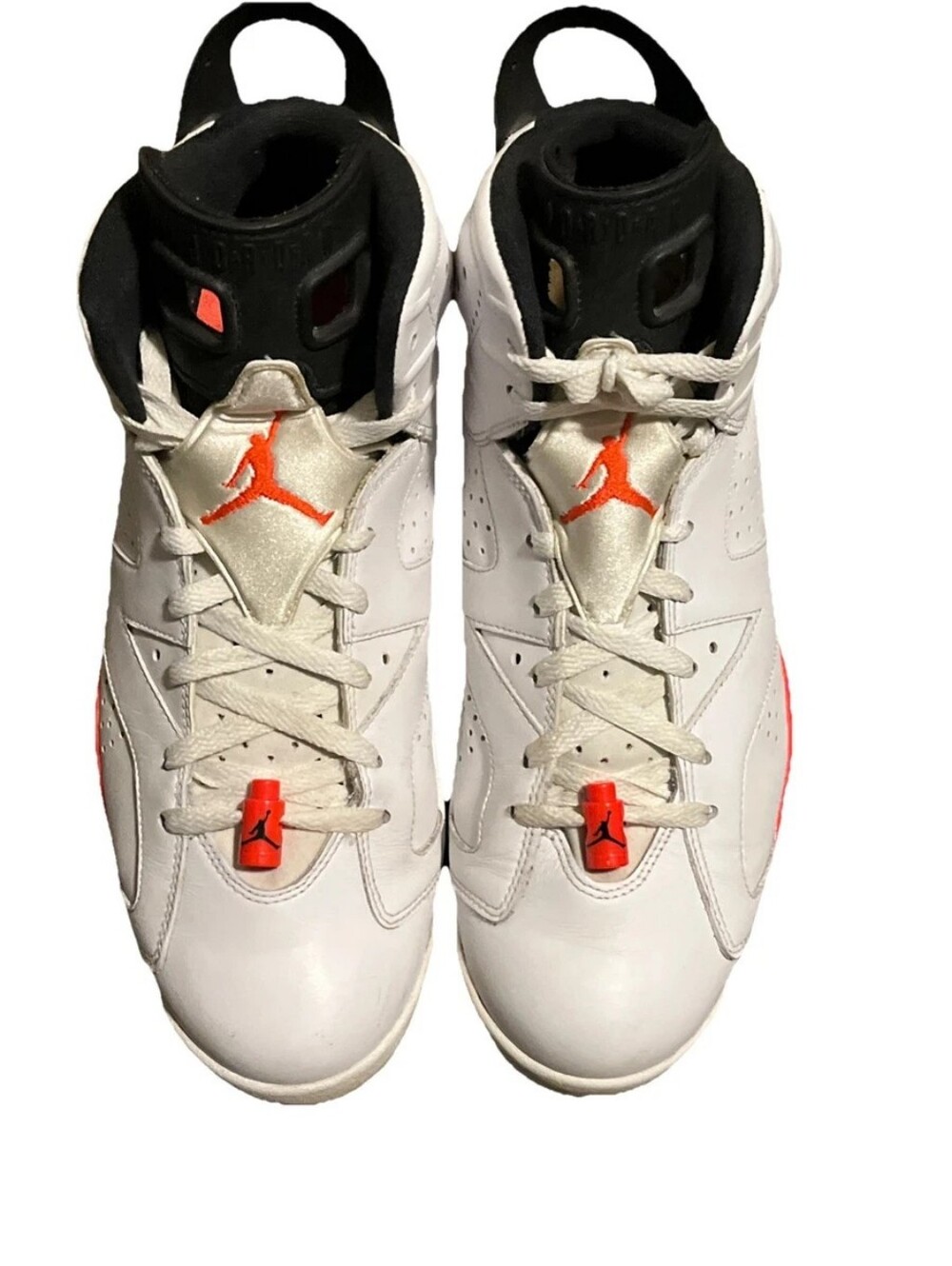Mens Nike Air Jordan 6 VI  Retro Infrared 2013 White Sneakers SZ 11 - Pristine